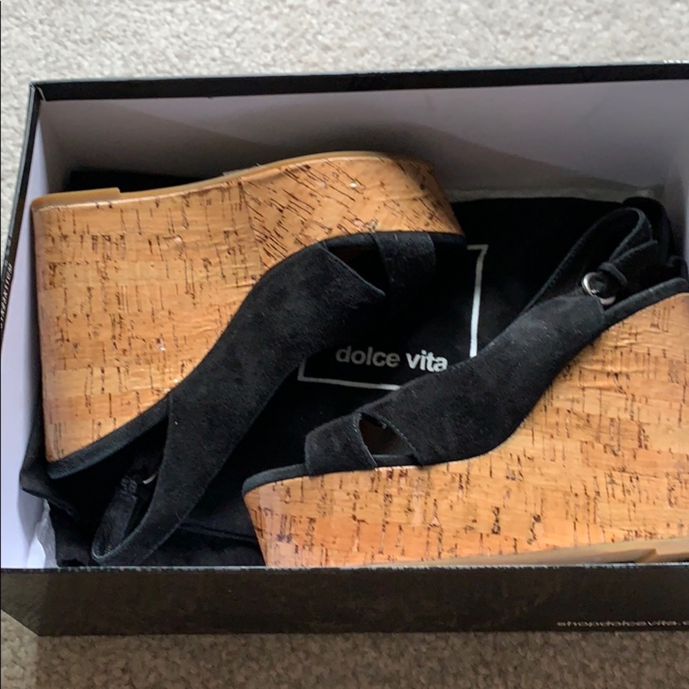 Dolce Vita Black Suede Wedge
